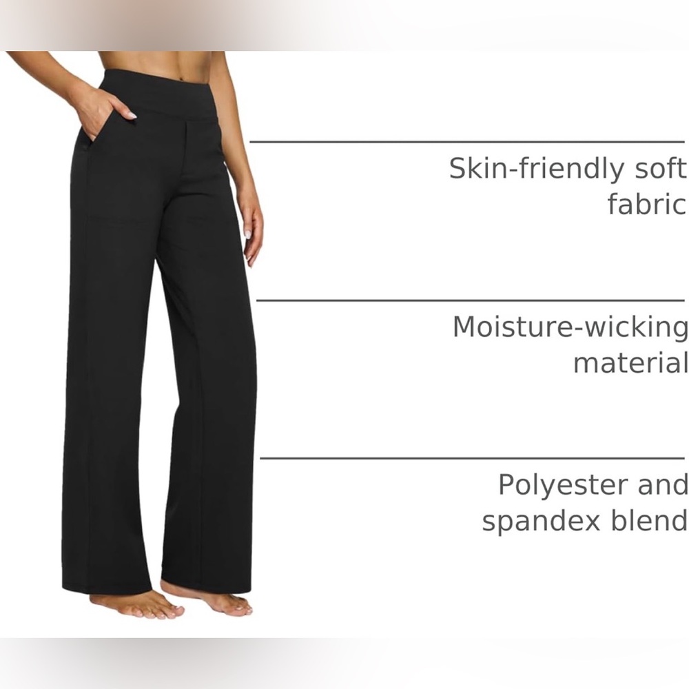 Women's Black Wide-Leg Pants - Picture 3 of 8